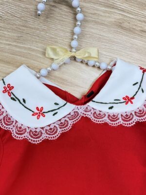 پیراهن یقه دلبر گلدوزی شده
