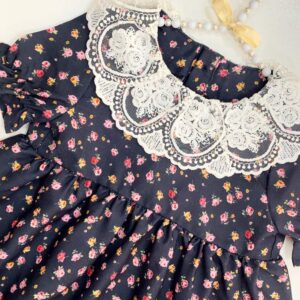 پیراهن یقه گیپوری گل گلی