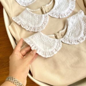 ست یقه خامه دوزی کرمی