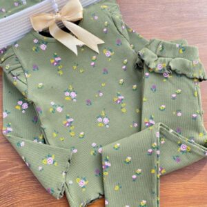 ست گلدار سبز ZARA ترک