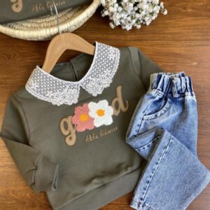 ست بلوز شلوار یقه گیپوری