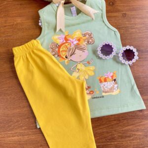 رکابی شلوارک دختر پرتقالی