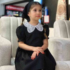 پیراهن مشکی خال خالی