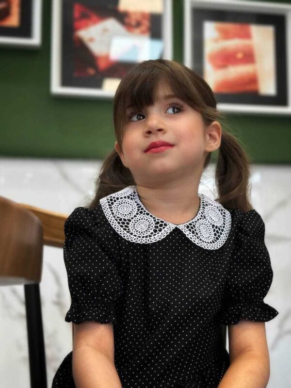 پیراهن مشکی خال خالی2 - Image 2