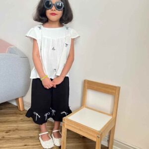 بلوز شلوارک سیاه سفید