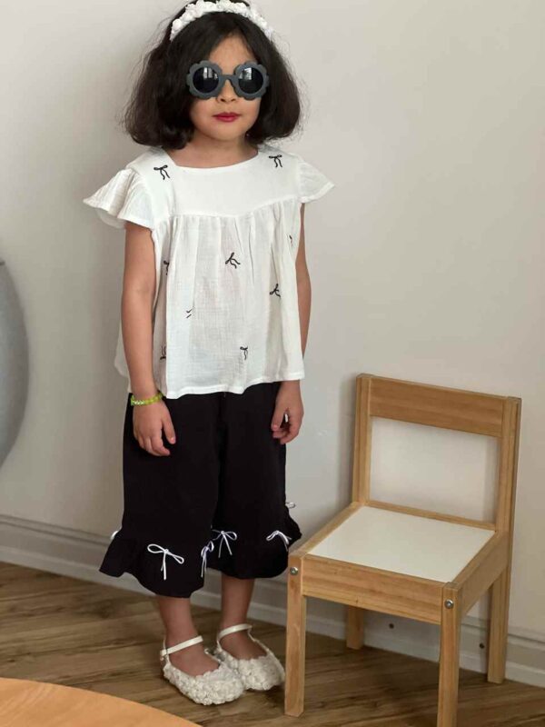 بلوز شلوارک سیاه سفید - Image 4